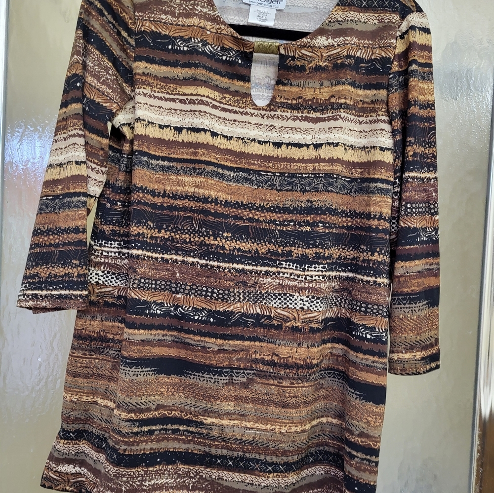 Serengeti Tunic, browns, black & beige, small